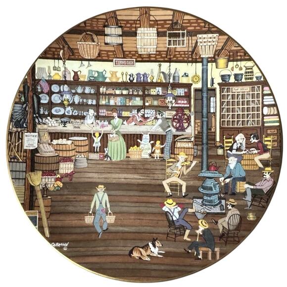 Royal Doulton General Store Plate From American Tapestries Collection - Picture 1 of 5